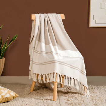 Neutral Nest Tassels Cotton Throw