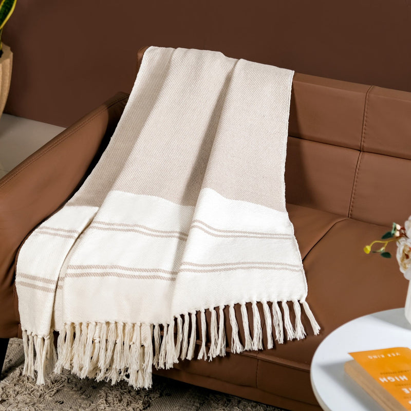 Neutral Nest Tassels Cotton Throw