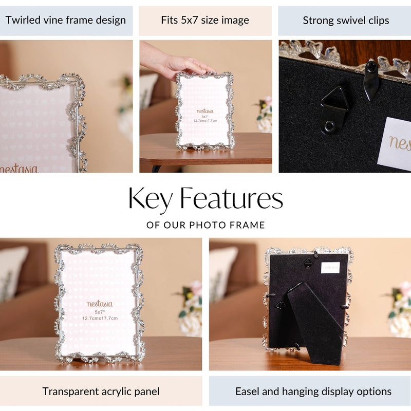 Silver Leaf Picture Frame Large