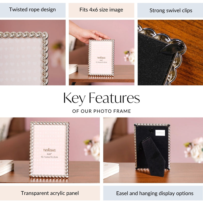 Silver Rope Picture Frame
