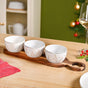 Noel Nibbles Serving Bowls With Acacia Tray Set Of 4