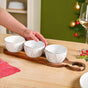 Noel Nibbles Serving Bowls With Acacia Tray Set Of 4