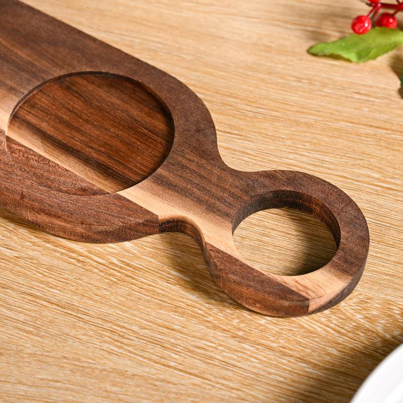 Noel Nibbles Serving Bowls With Acacia Tray Set Of 4