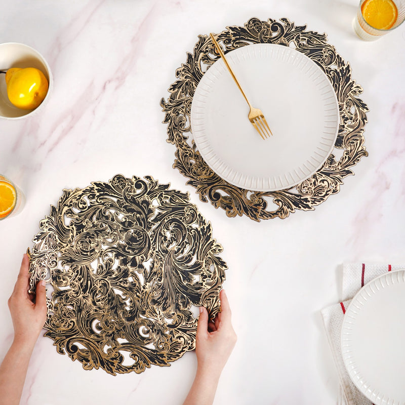 Noir Luxe Round Tablemat Set Of 6