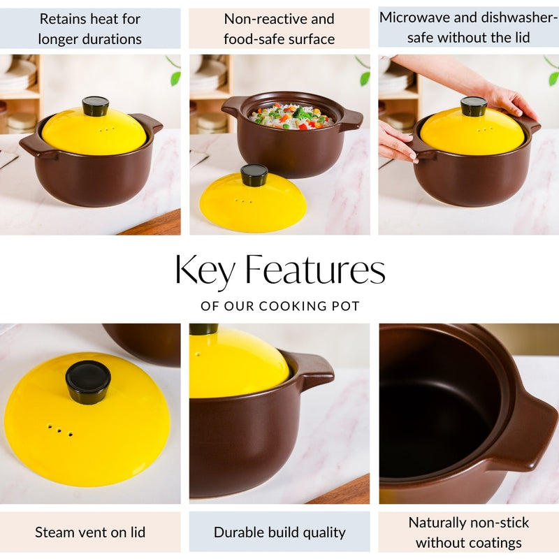 Non Stick Ceramic Cookware With Handle 3300ml