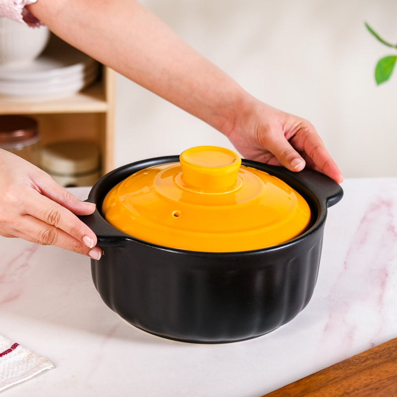 Non Stick Orange Clay Ceramic Pot 1500ml