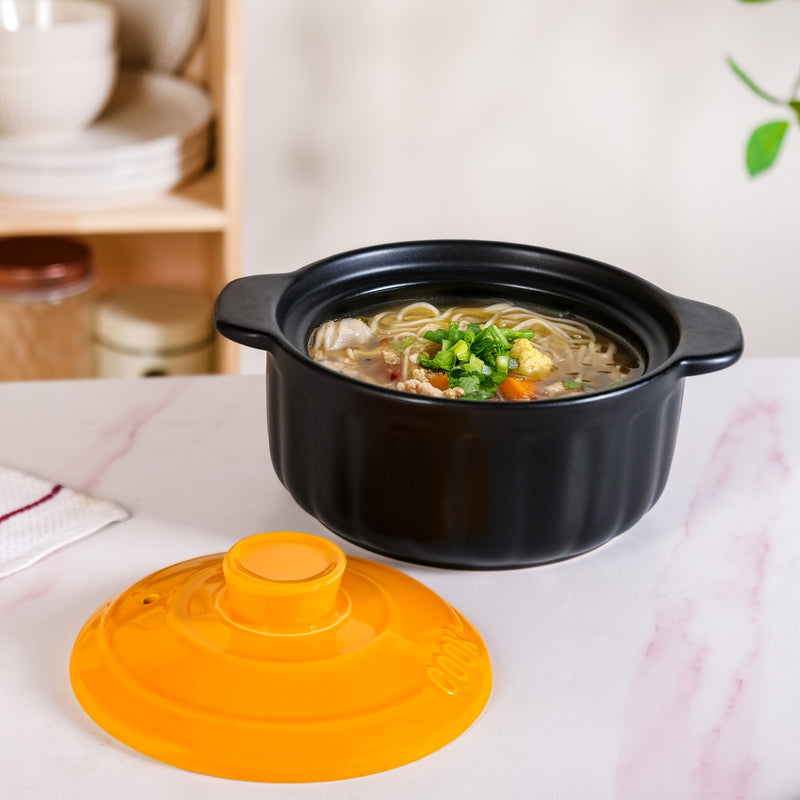 Non Stick Orange Clay Ceramic Pot 1500ml