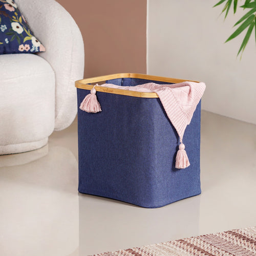 Non Woven Clothes Basket Blue