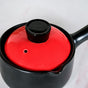 Non Stick Black Red Ceramic Cookware With Lid And Handle 1000ml