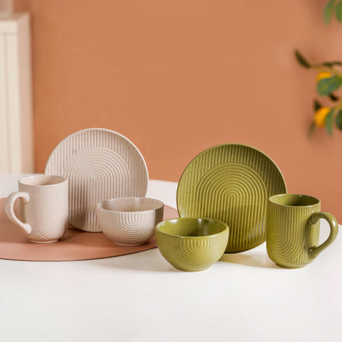 Nordic Ripple Ceramic Snack Set Of 6