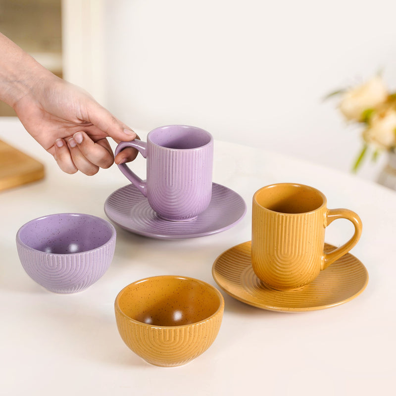 Nordic Ripple Evening Ceramic Snack Set Of 6