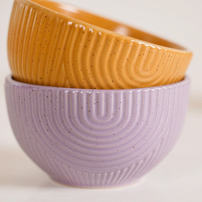 Nordic Ripple Evening Ceramic Snack Set Of 6