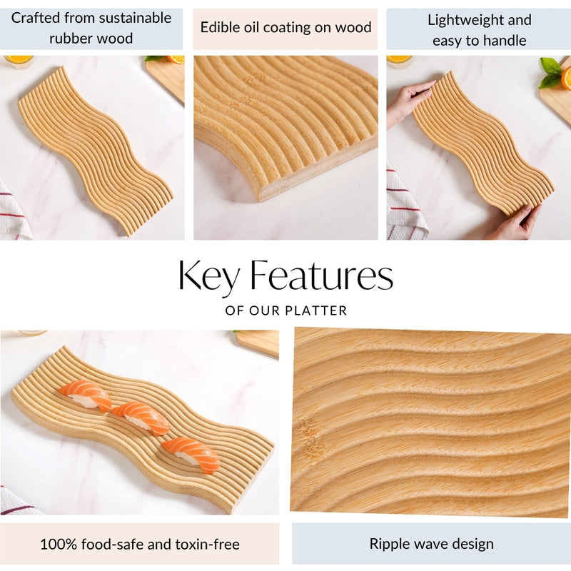 Nordic Style Ripple Wood Platter