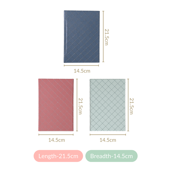 Set Of 3 Quilted Faux Leather A5 Notebooks