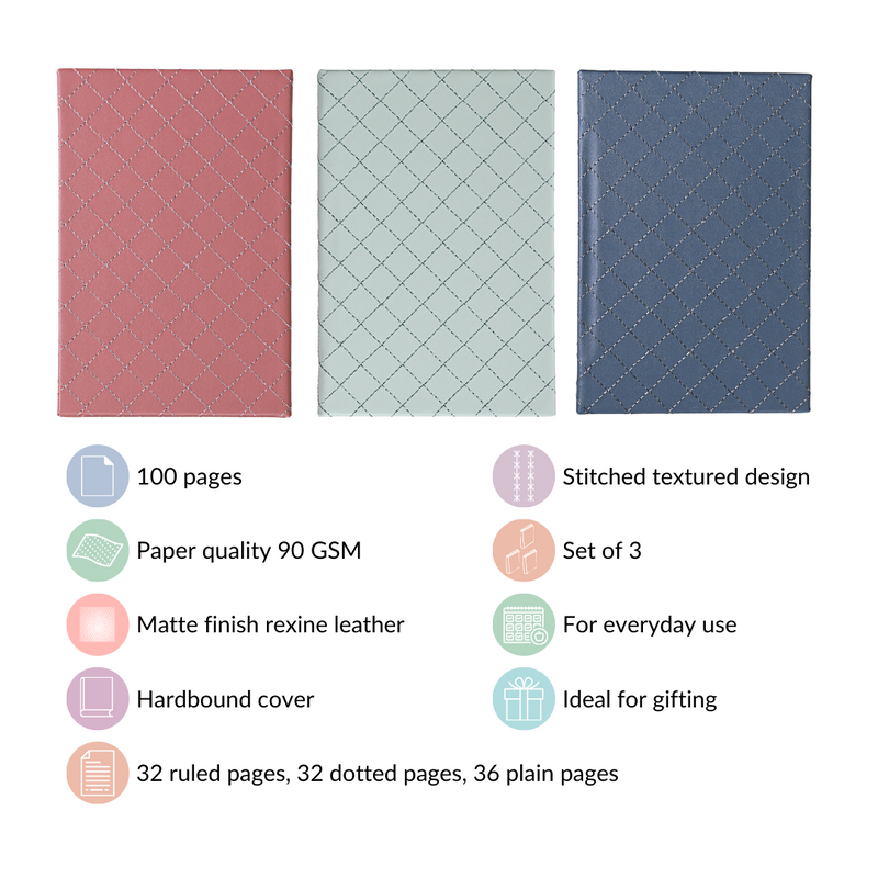 Set Of 3 Classic A5 Notebooks