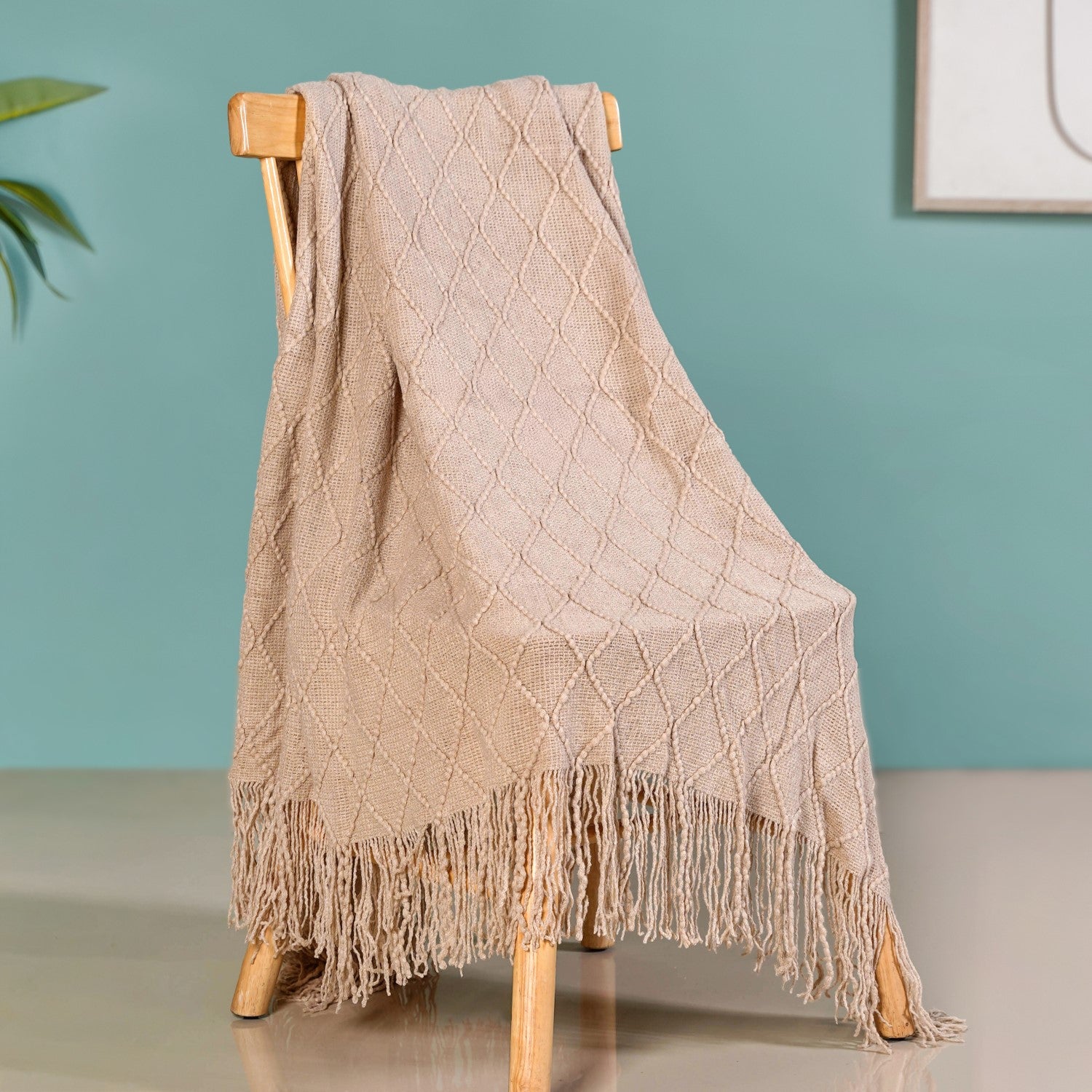 Nude Knitted Throw