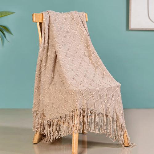 Nude Knitted Throw
