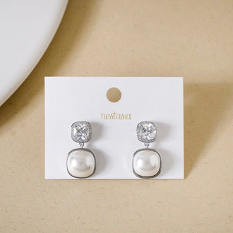 Ocean Treasure Pearl Drop Earrings Silver