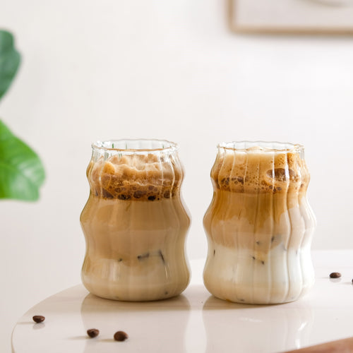 Ocean Waves Glass Tumblers Set Of 4 550ml