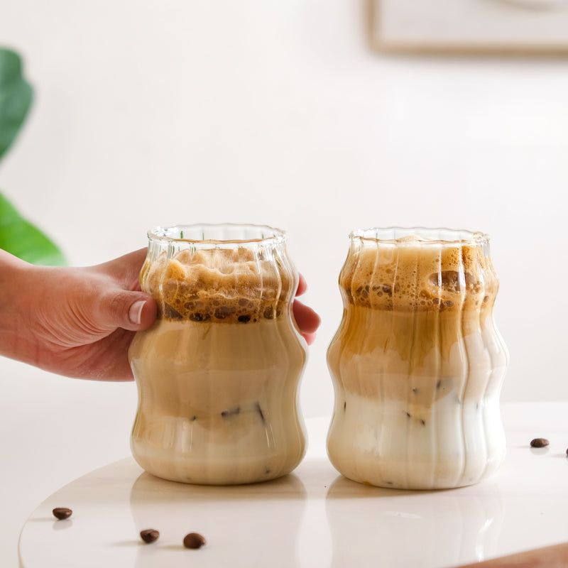 Ocean Waves Glass Tumblers Set Of 4 550ml