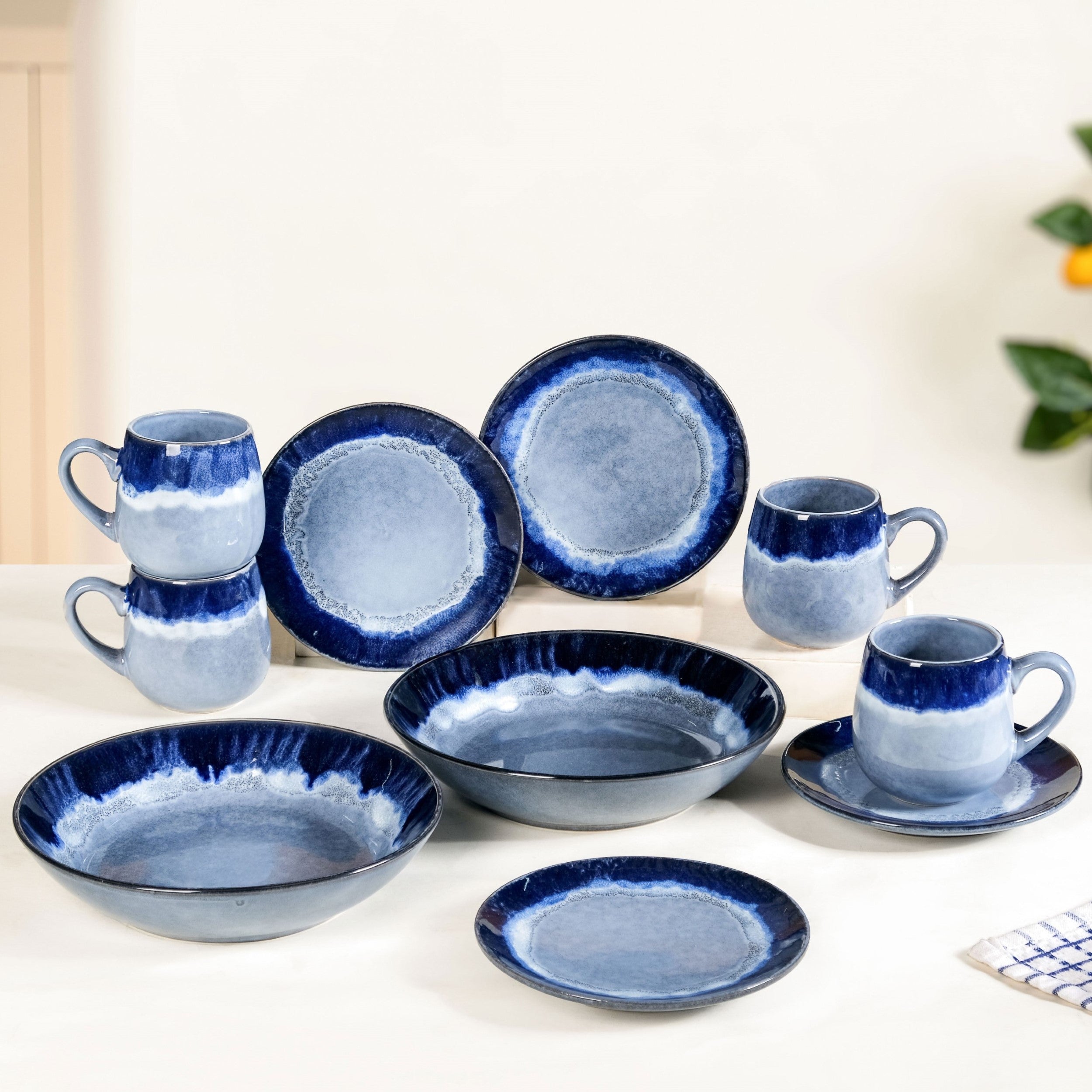 Ocean Ombre Snacks Desserts Set For 4