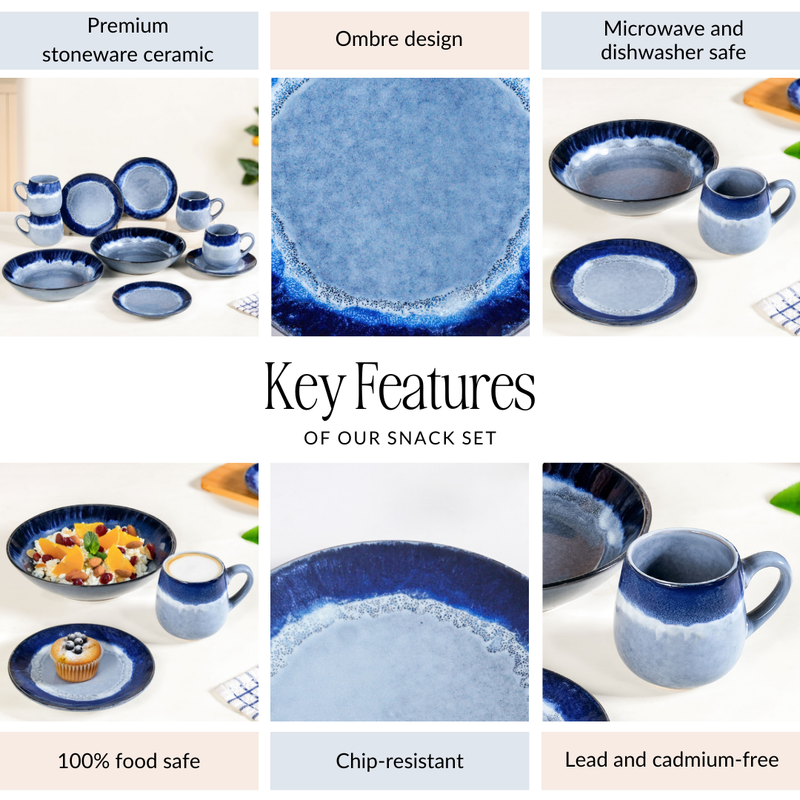 Ocean Ombre Snack Set For 4