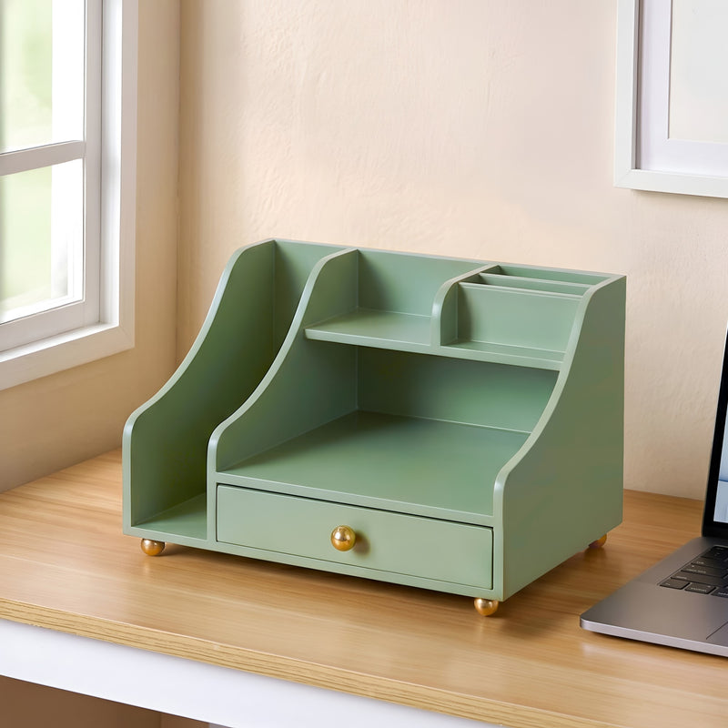 Office Desk Organizer With Drawer Matcha Green