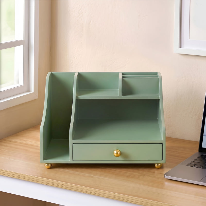 Office Desk Organizer With Drawer Matcha Green