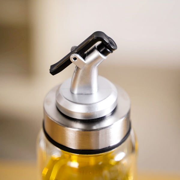 Oil Dispenser Bottle With Stainless Steel Covered Nozzle Set Of 2 300ml