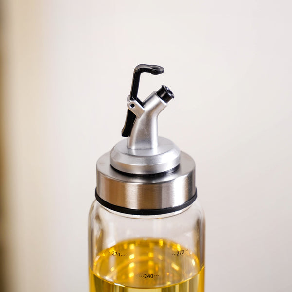 Oil Dispenser Bottle With Stainless Steel Covered Nozzle Set Of 2 300ml
