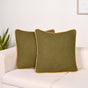 Olive Cotton Cushion Cover Set Of 2