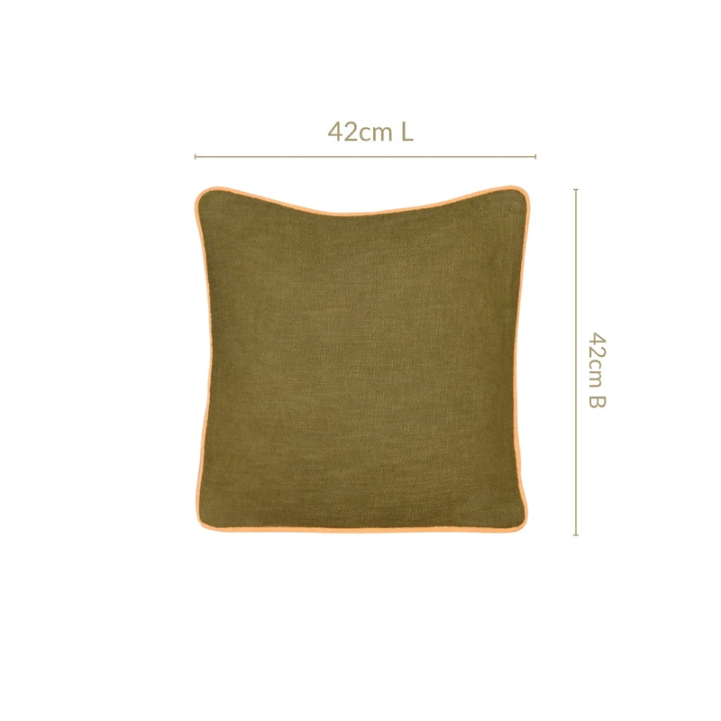 Olive Cotton Cushion Cover Set Of 2