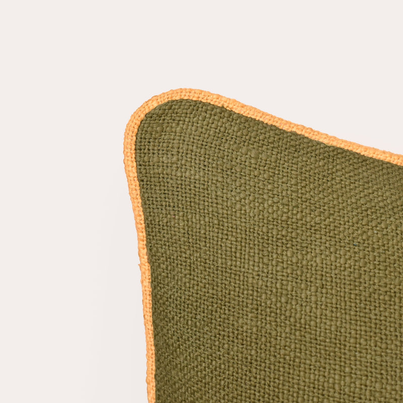 Olive Cotton Cushion Cover Set Of 2
