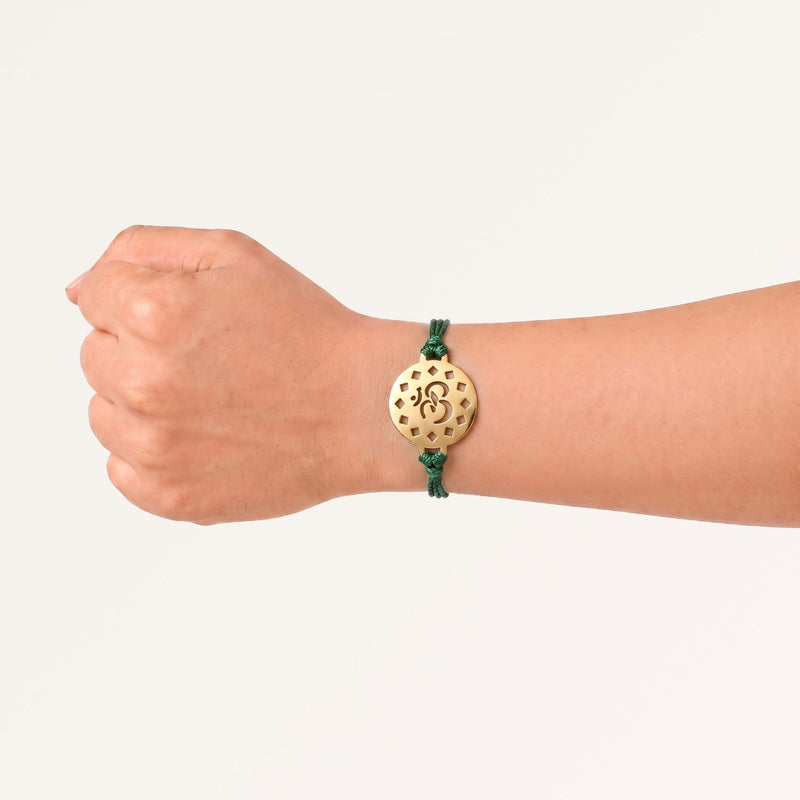 Om Pure Brass Rakhi Gift Set