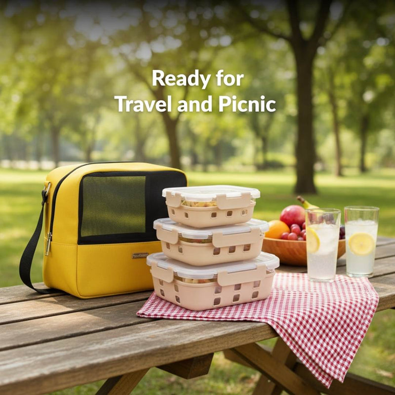 On The Go Mesh Lunch Bag Yellow