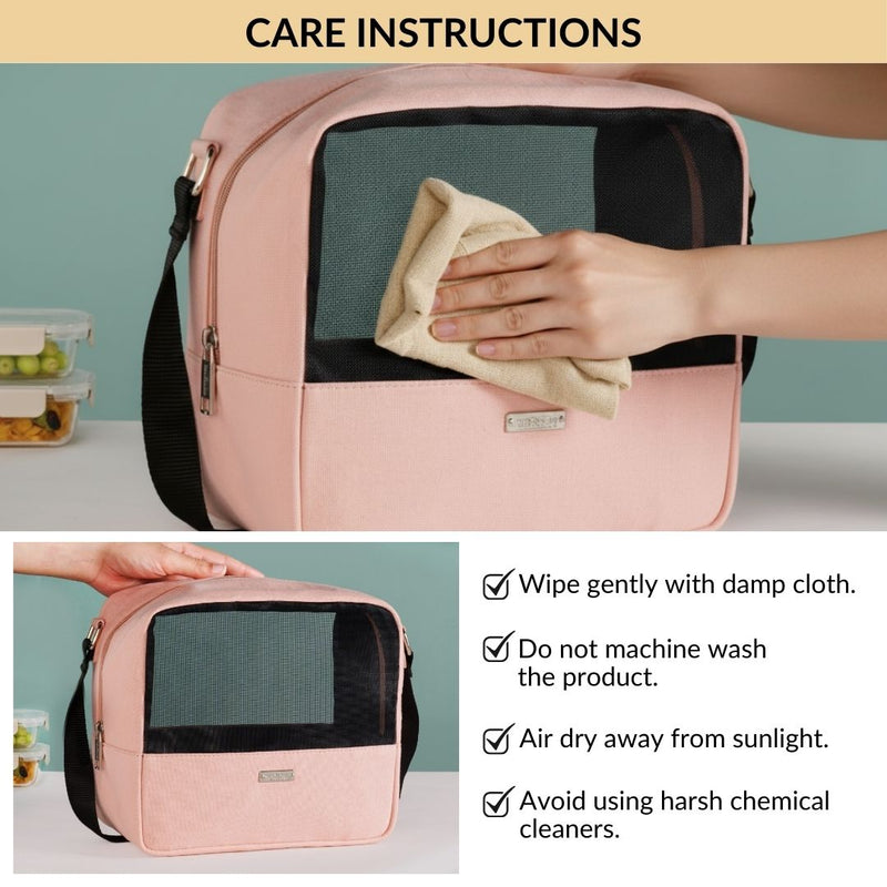 On The Go Mesh Lunch Bag Pink