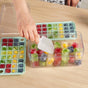 One Press Double Layer Ice Cube Tray With Bin And Scoop 2200ml