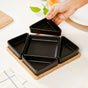 Geometric Matte Black Platter Set Of 6