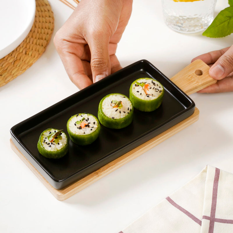 Appetizer Platter Set Of 2 Matte Black