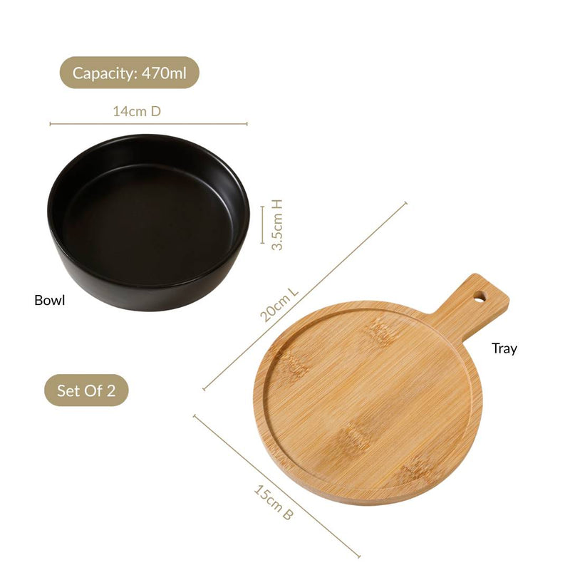 Bake And Serve Bowl Platter Set Of 2 Matte Black