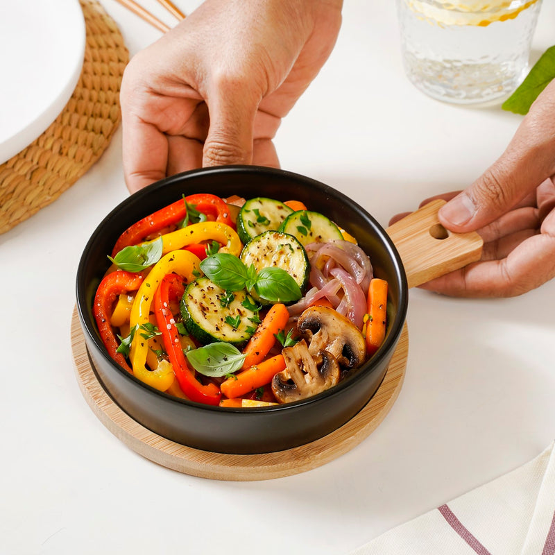 Bake And Serve Bowl Platter Set Of 2 Matte Black