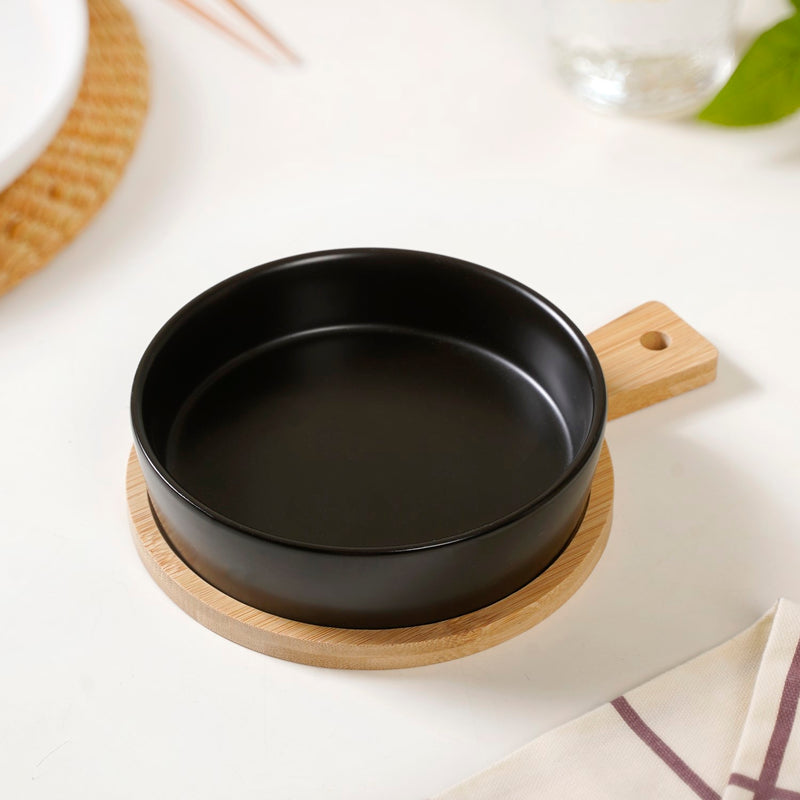 Bake And Serve Bowl Platter Set Of 2 Matte Black