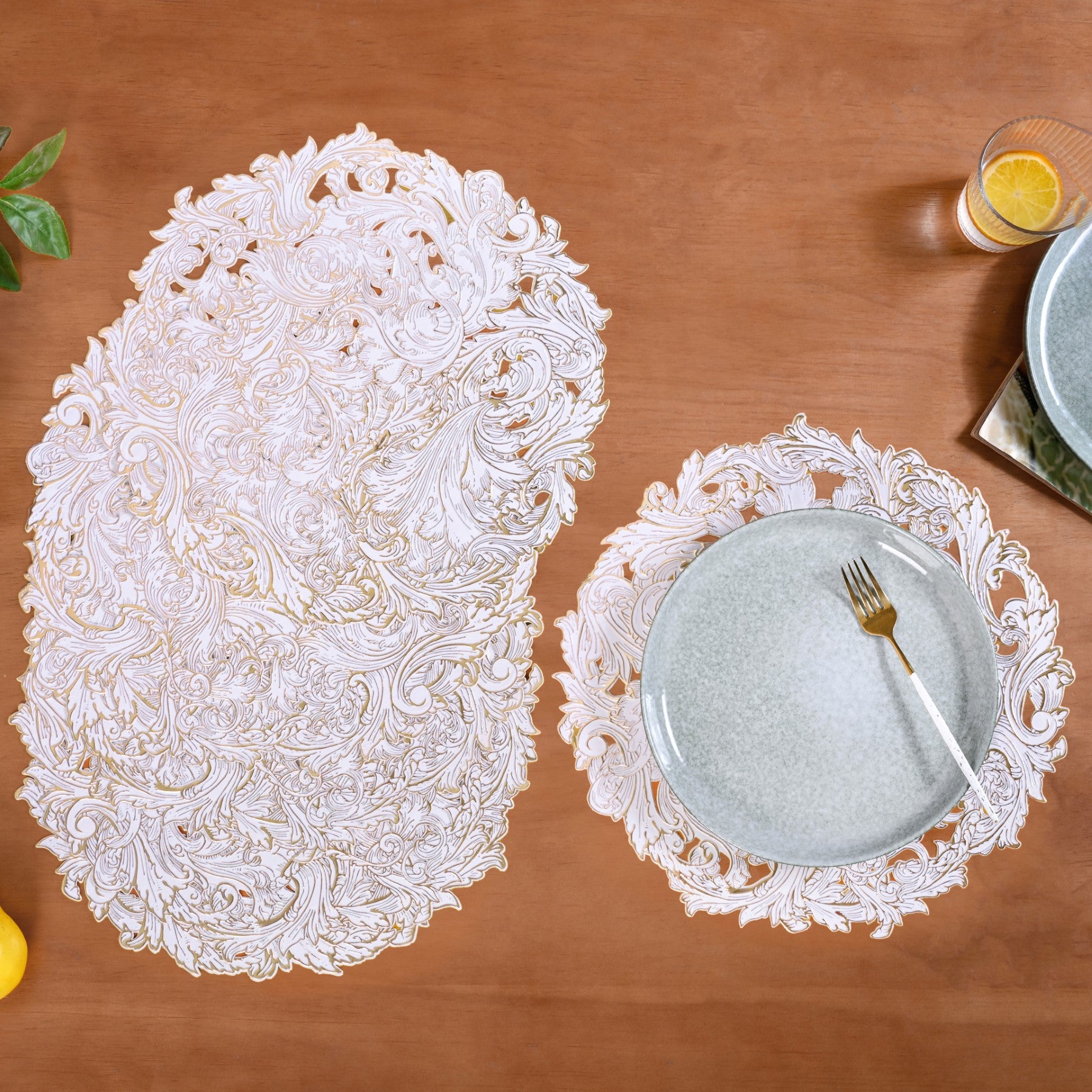 Opal Luxe Gold Round Tablemat Set Of 6 Online - Premium Table Mat ...