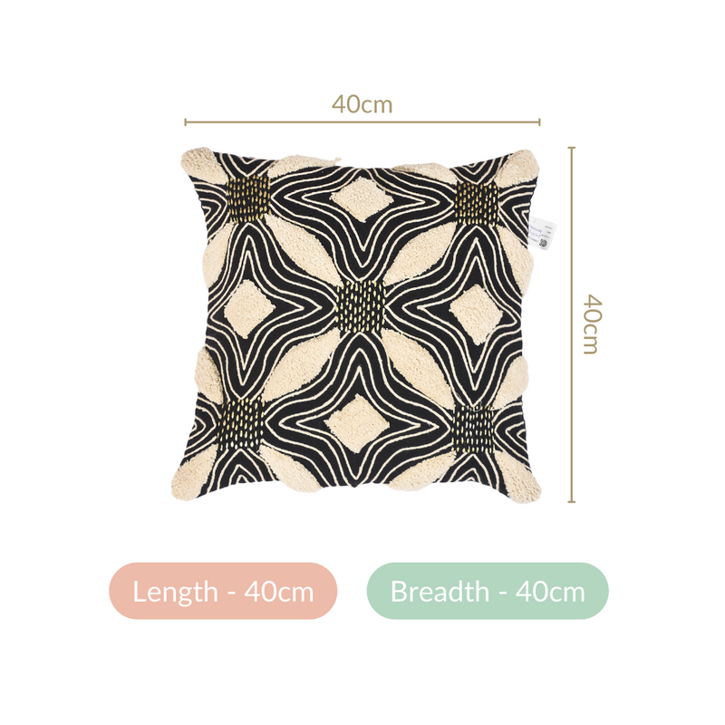 Optical Illusion Abstract Print Cushion Cover 15x15 Inch