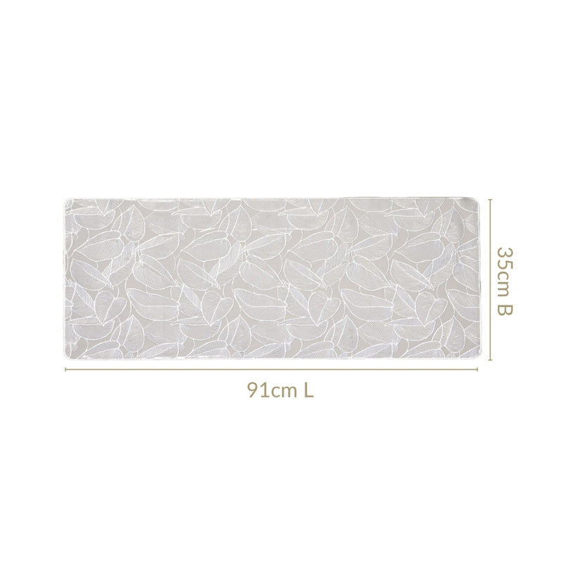 Opulent Silver Leaf Center Table Runner 36x14 Inch