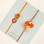 Orange And Gold Peacock Rakhi Gift Set