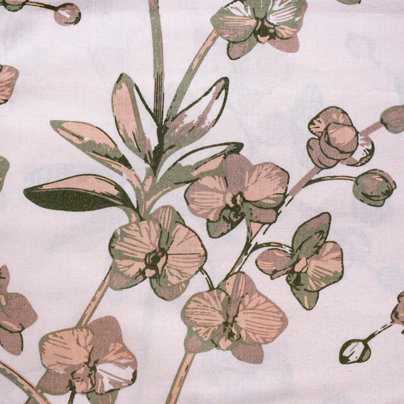 Orchid Grace Pure Cotton Queen Size Bedsheet And Pillowcases Set Of 3