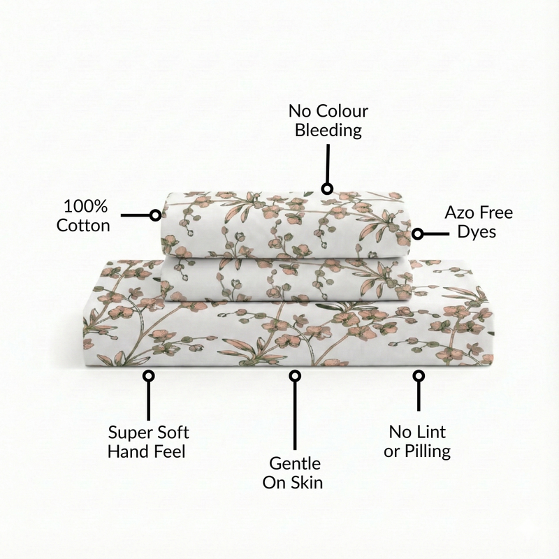 Orchid Grace Queen Size Bedding Set 254x229cm