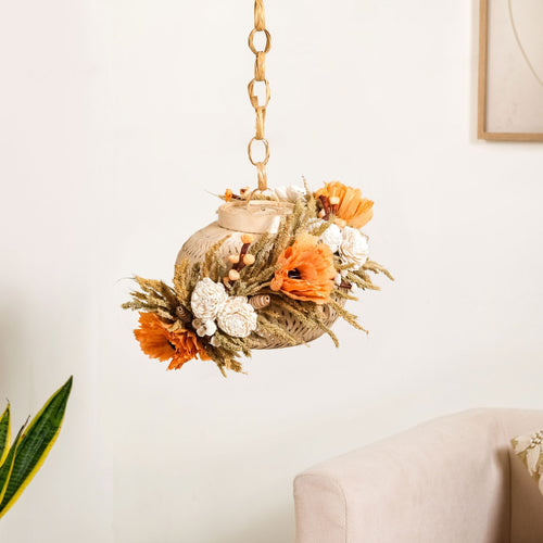 Organic Floral Lantern Orange
