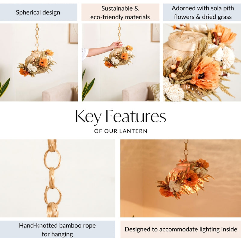 Organic Floral Lantern Orange